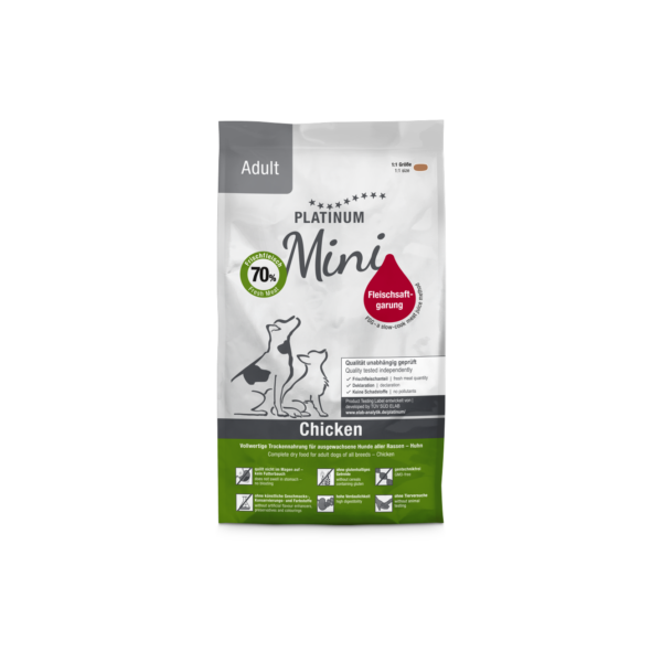 Platinum Mini Adult Chicken sausā suņu barība ar vistu, 900 g iepakojums
